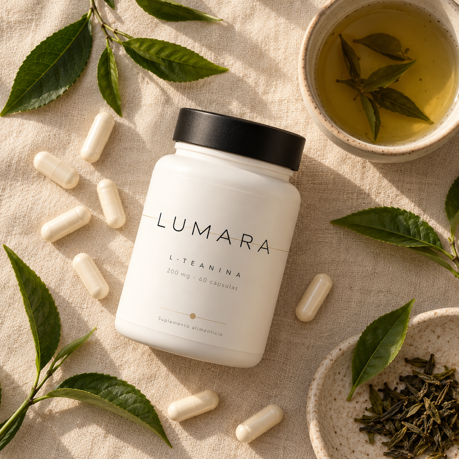 Bote LUMARA con hojas de té verde